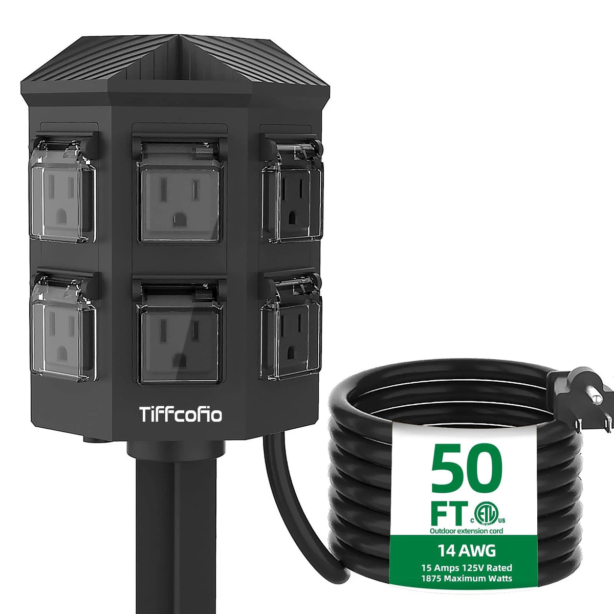 Outdoor Power Strip Weatherproof for Outdoor Use (50 FT)