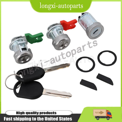 Ignition Lock & Door Lock Cylinder Set w/2 Keys for Ford Expedition (2003–2008) 707592C, 703362C, 7C3Z-1521990-A, 5S4Z11582BB