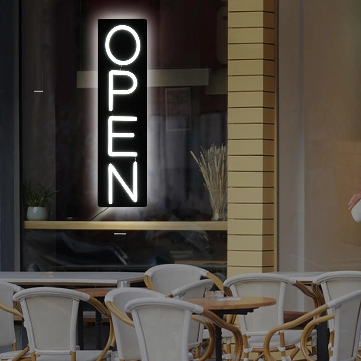 Ultra Bright LED Open Sign for Business 12V/2A Vertical 22 Inch