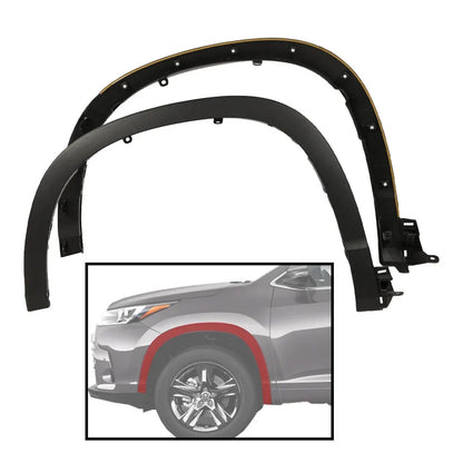Set of 2 Front Fender Flares Molding Trim for Toyota Highlander (2014–2019)