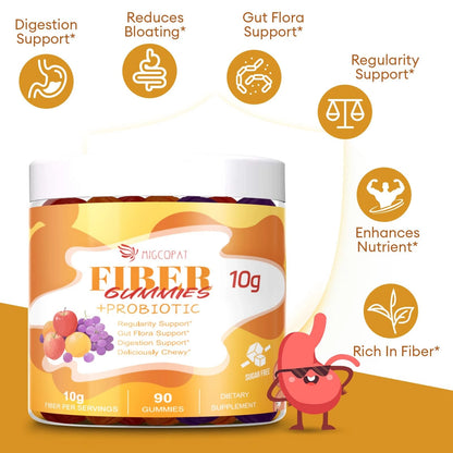 Fiber Gummies with Probiotics for Digestive Health (30 Billion CFU)