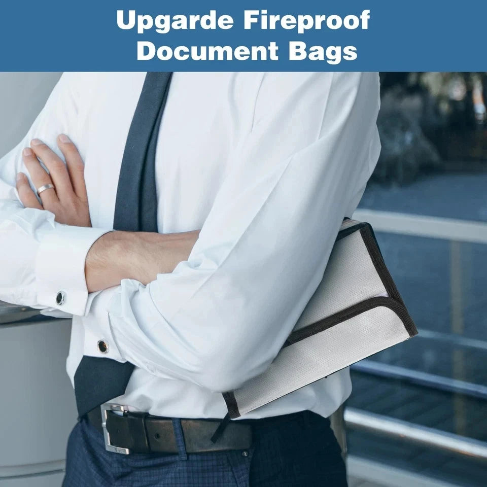 6 Pack Fireproof Waterproof Bags 8 x 5 Inch for Documents and Money