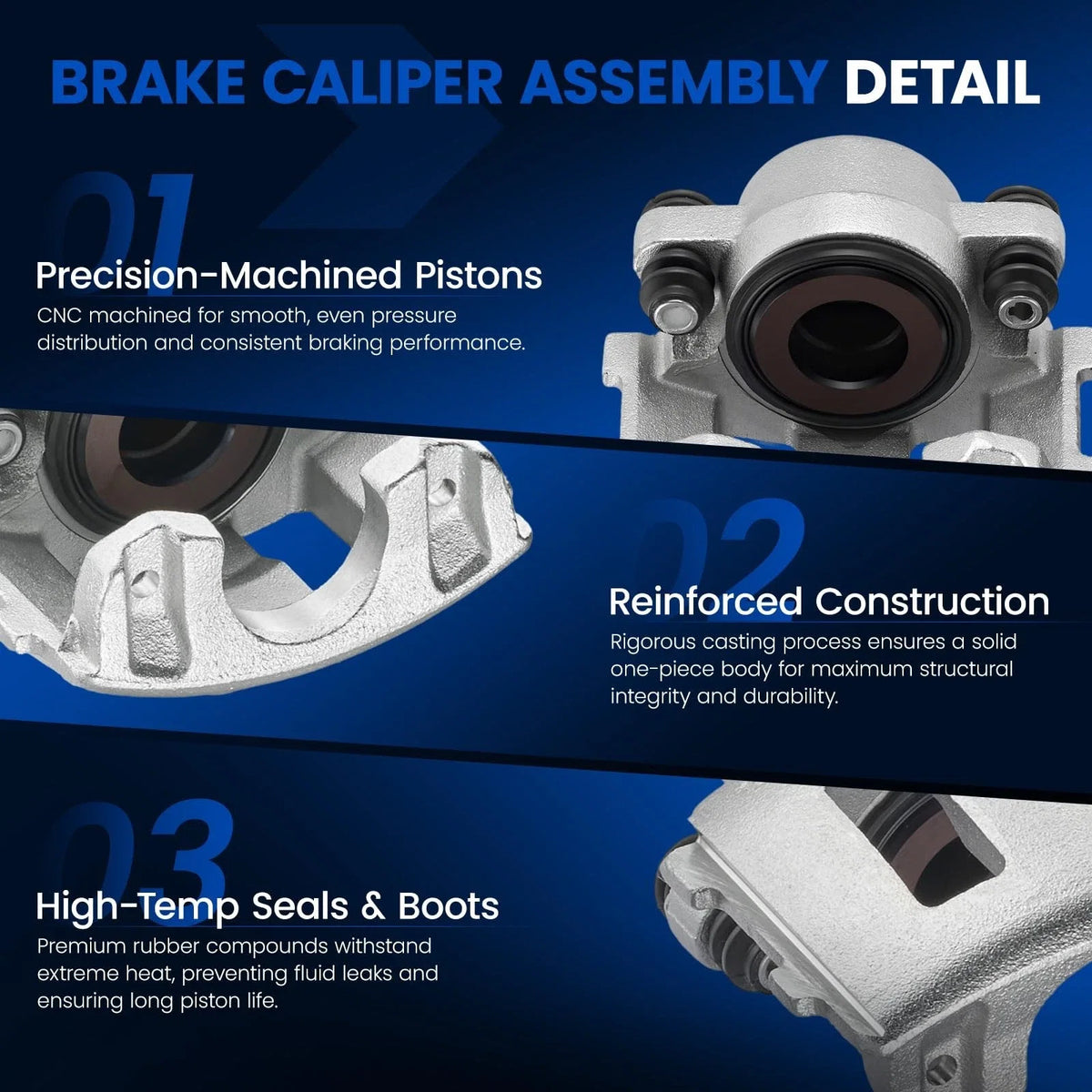 Brake Calipers for Jeep Wrangler TJ (2003–2006) Front Pair, Fits Wagoneer 1990