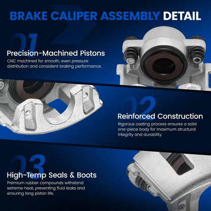Brake Calipers for Jeep Wrangler TJ (2003–2006) Front Pair, Fits Wagoneer 1990