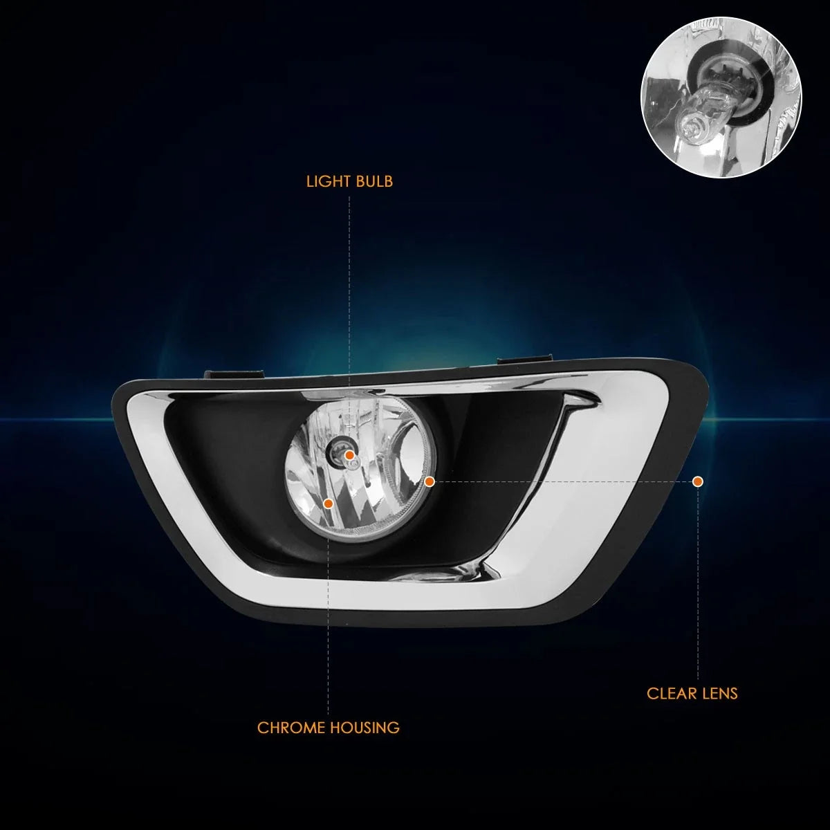 Clear Lens Fog Lights with Switch and Bezel for Chevy Colorado (2015–2019)