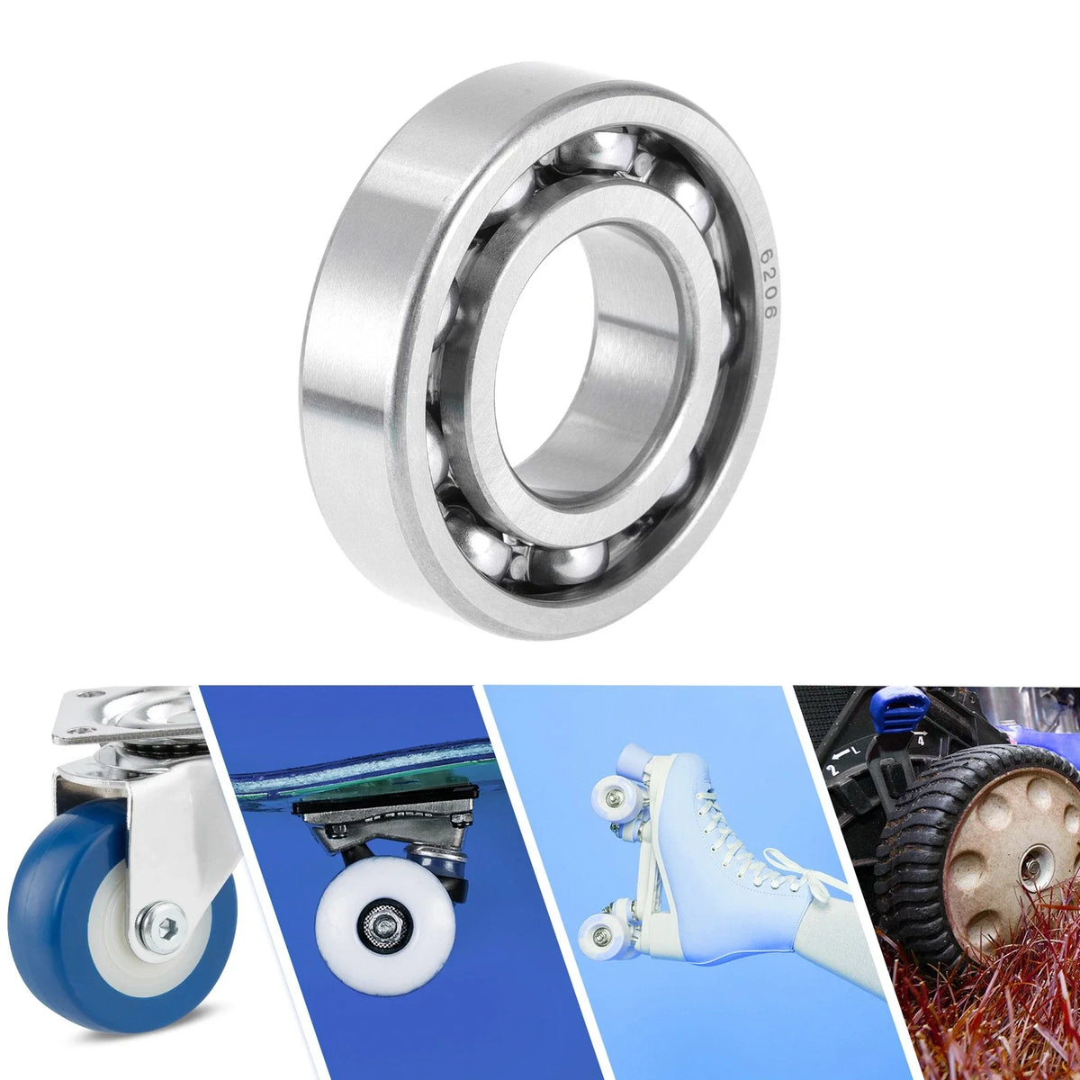 6206 Deep Groove Ball Bearing for Scooter Skateboard Wheel (30x62x16mm)