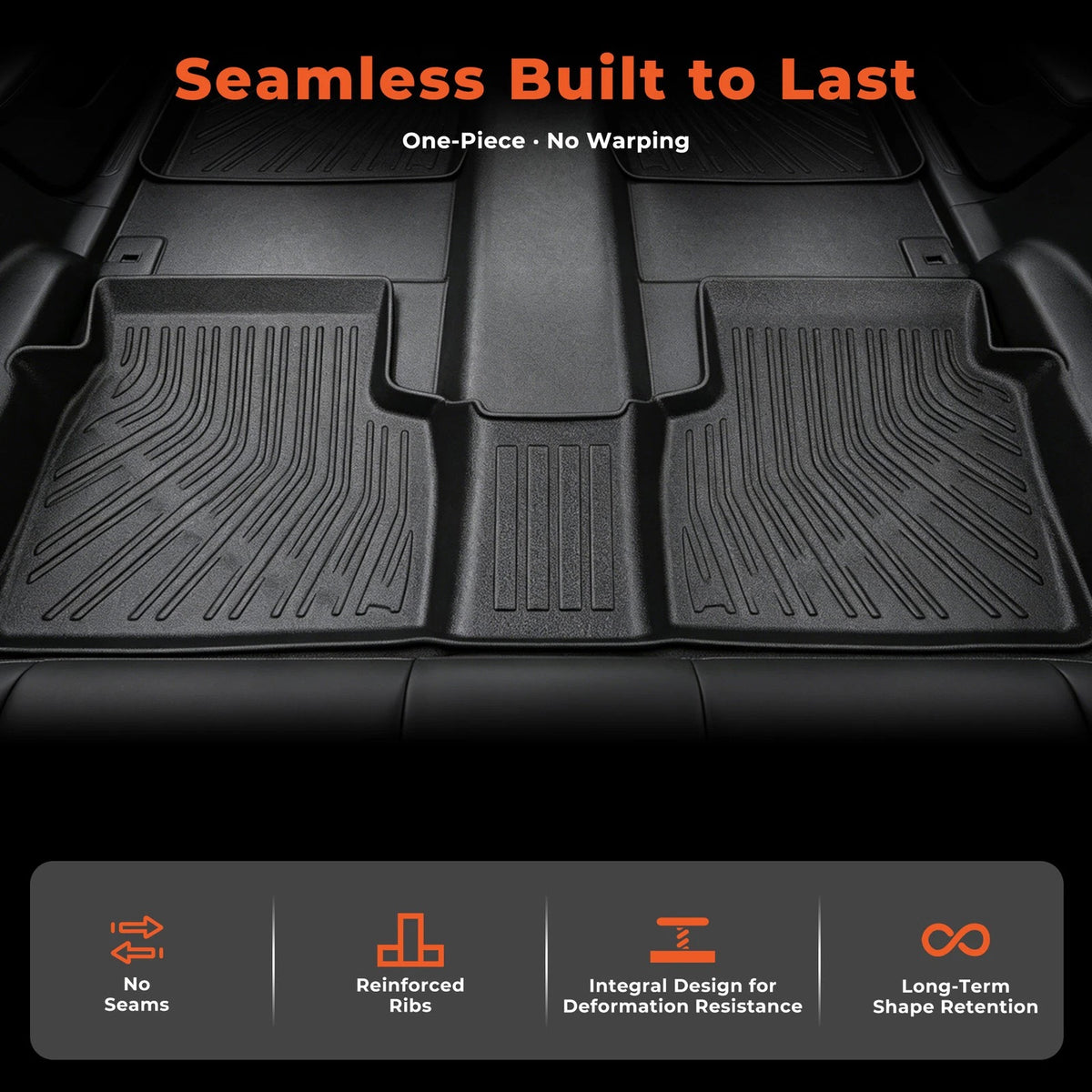 3D Black Floor Mats for Ford Escape Hybrid (2020–2026) BCK50501K