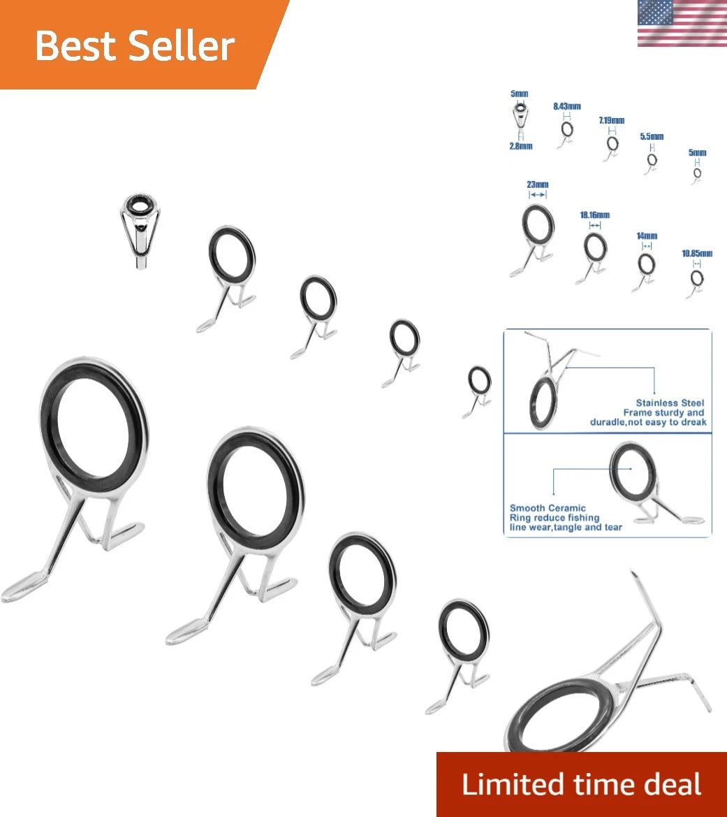 9-Piece Fishing Rod Repair Kit for Durable Stainless Steel & Ceramic Solutions