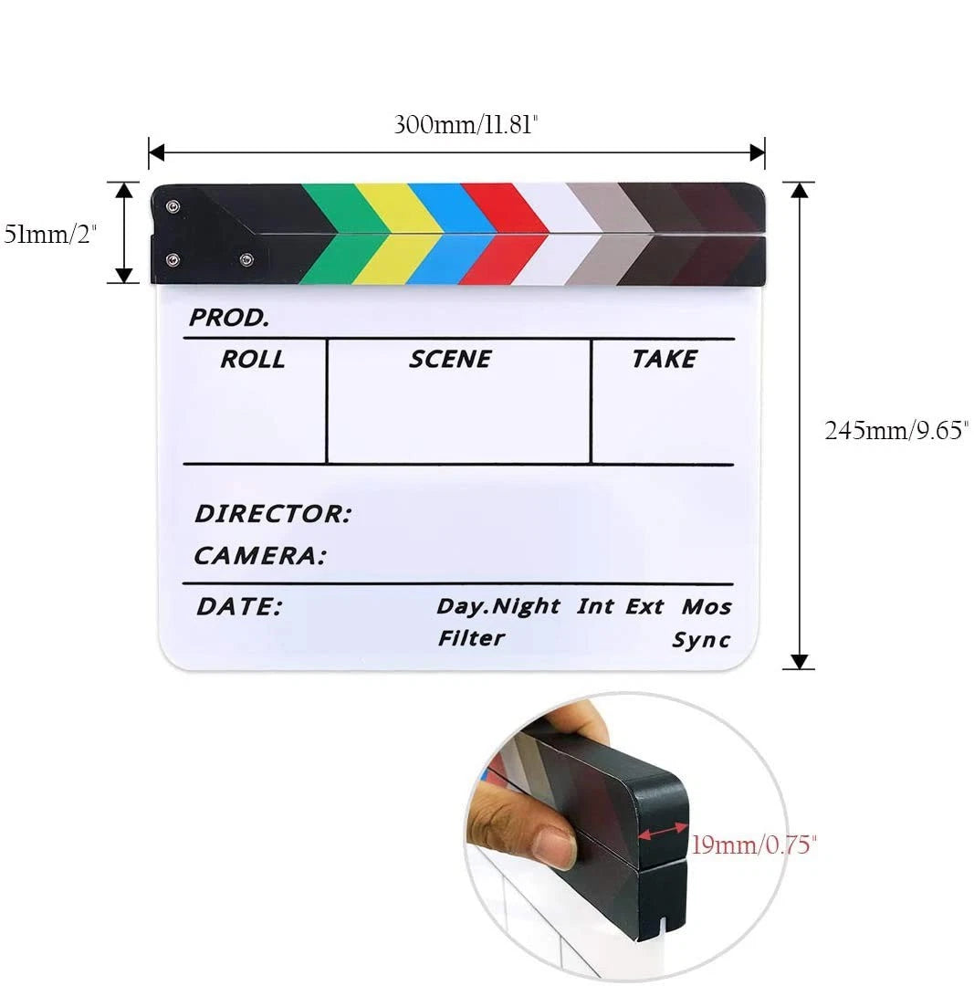 Lynkaye Movie Film Clapboard for Director's Cut Action (No Part Numbers)