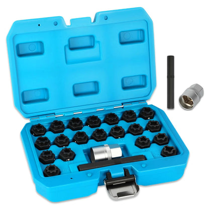 22PCS Wheel Lock Nut Key Kit for VW VAG (Anti-Theft Socket Adapter Set)