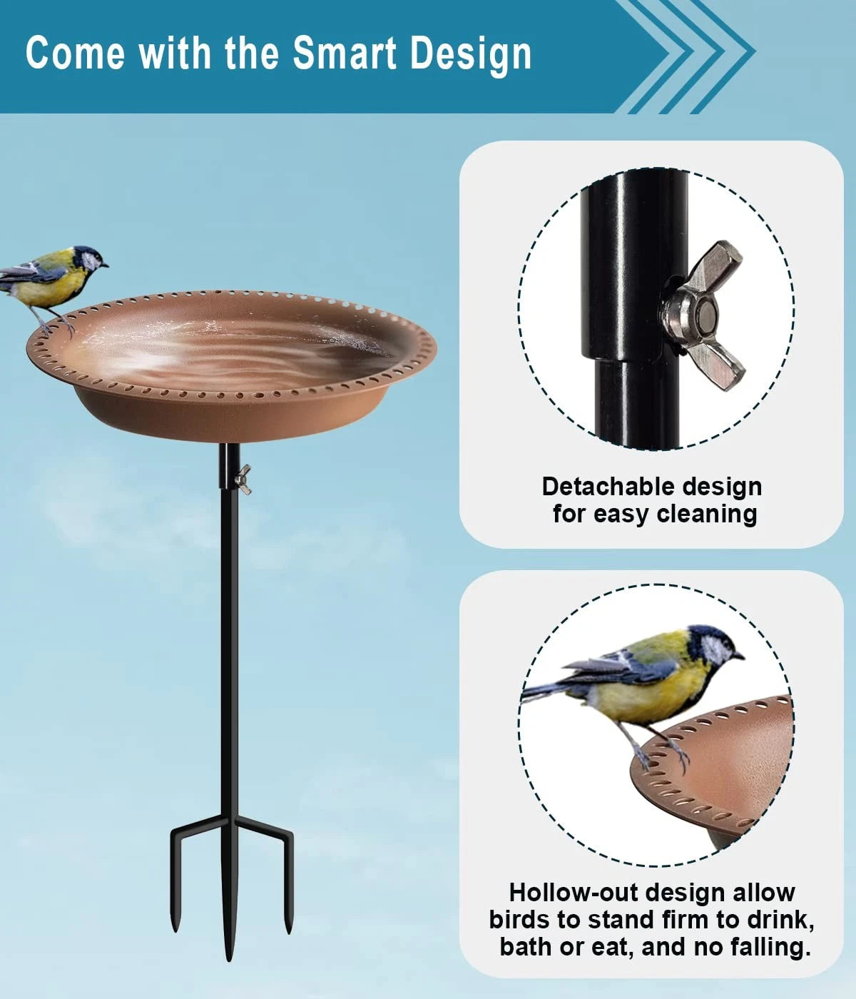 1-¼ Gallon Detachable Outdoor Bird Feeder for Garden (No Year Range)