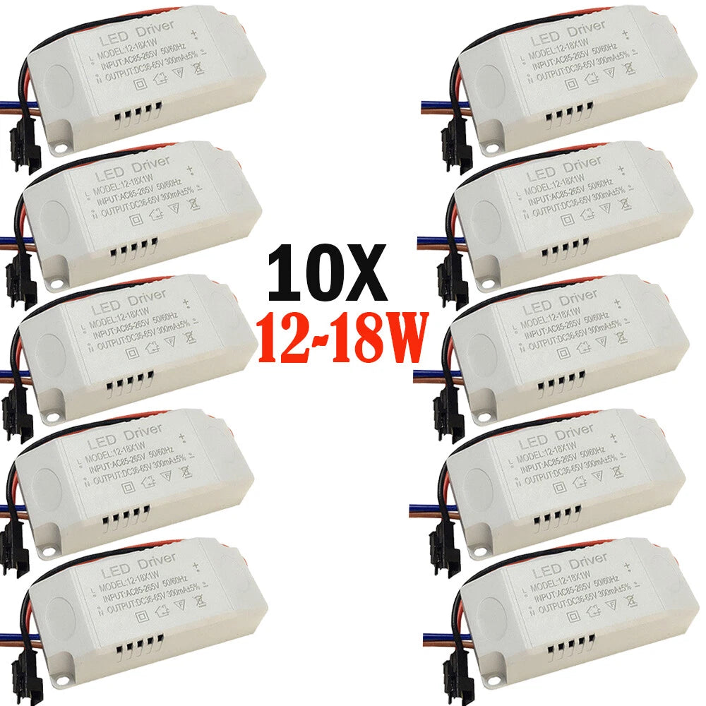 10X LED Driver Transformer Power Supply DC 18W 300mA