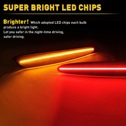 Set of 4 Smoked LED Side Marker Lights for Chevy Corvette C6 (2005–2013)