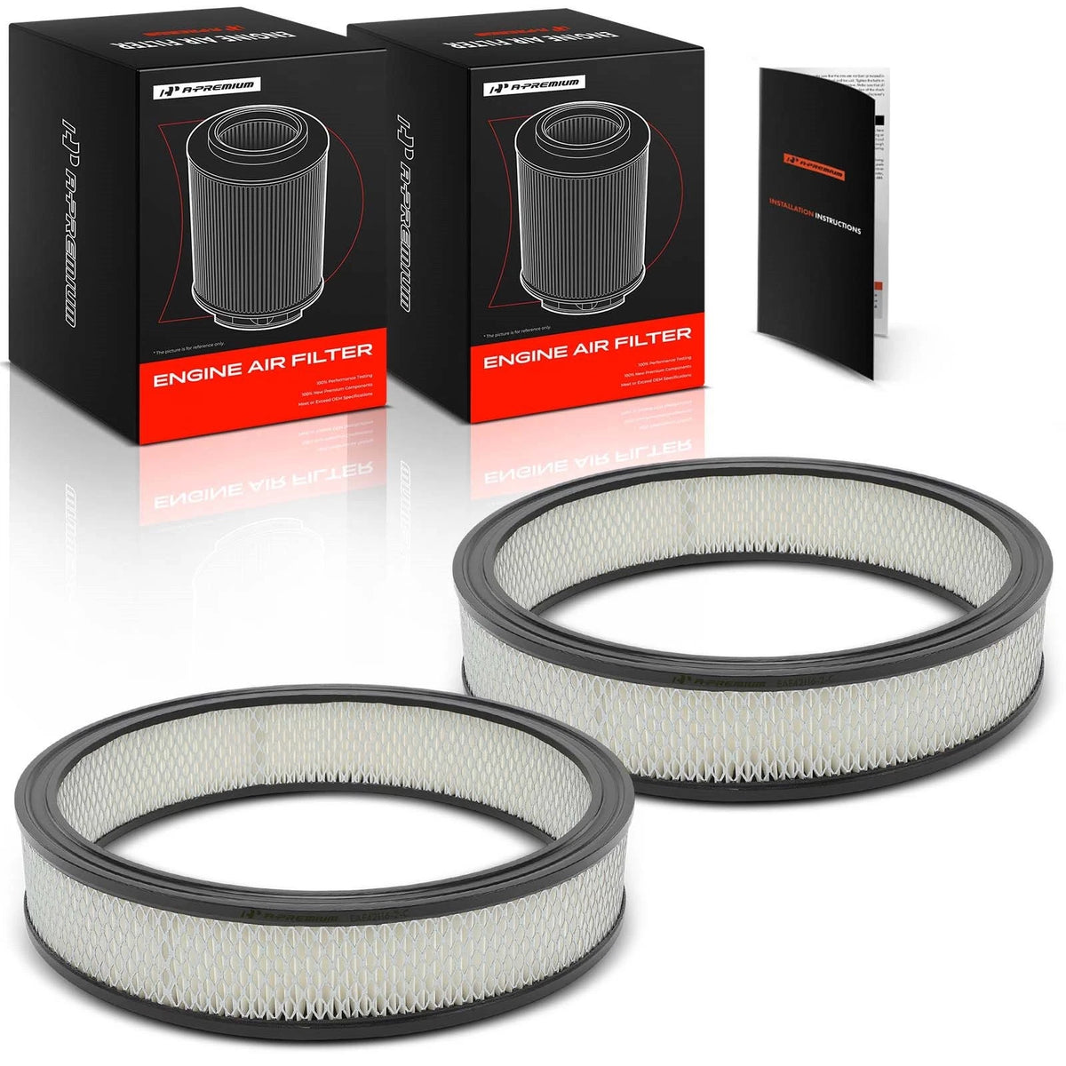 2X Engine Air Filter for Ford F-100/150/250 Mustang Lincoln Mercury (6484600, C8AZ9601A, D7AF9601AA, D7AZ9601A, TY15372, CA324A)