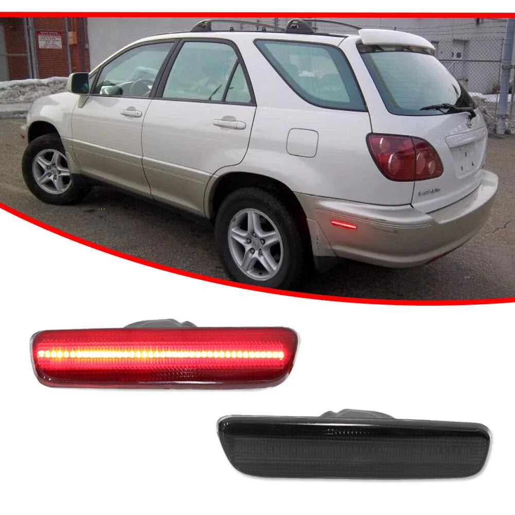 2X Smoked Lens Red LED Rear Fender Side Marker Lights for Lexus RX300 (1999–2003)