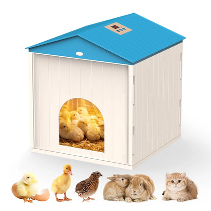 Chick Brooder Plate for Chicks - Temperature Control & Display, Blue