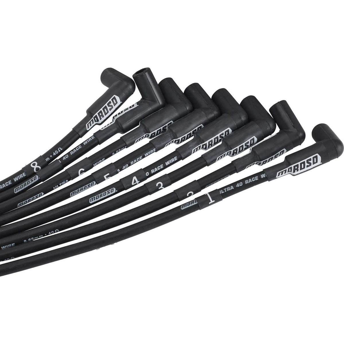 Set of 4 Moroso 28580 Custom Wires for Chevy Small Block (90 Degree, Black)
