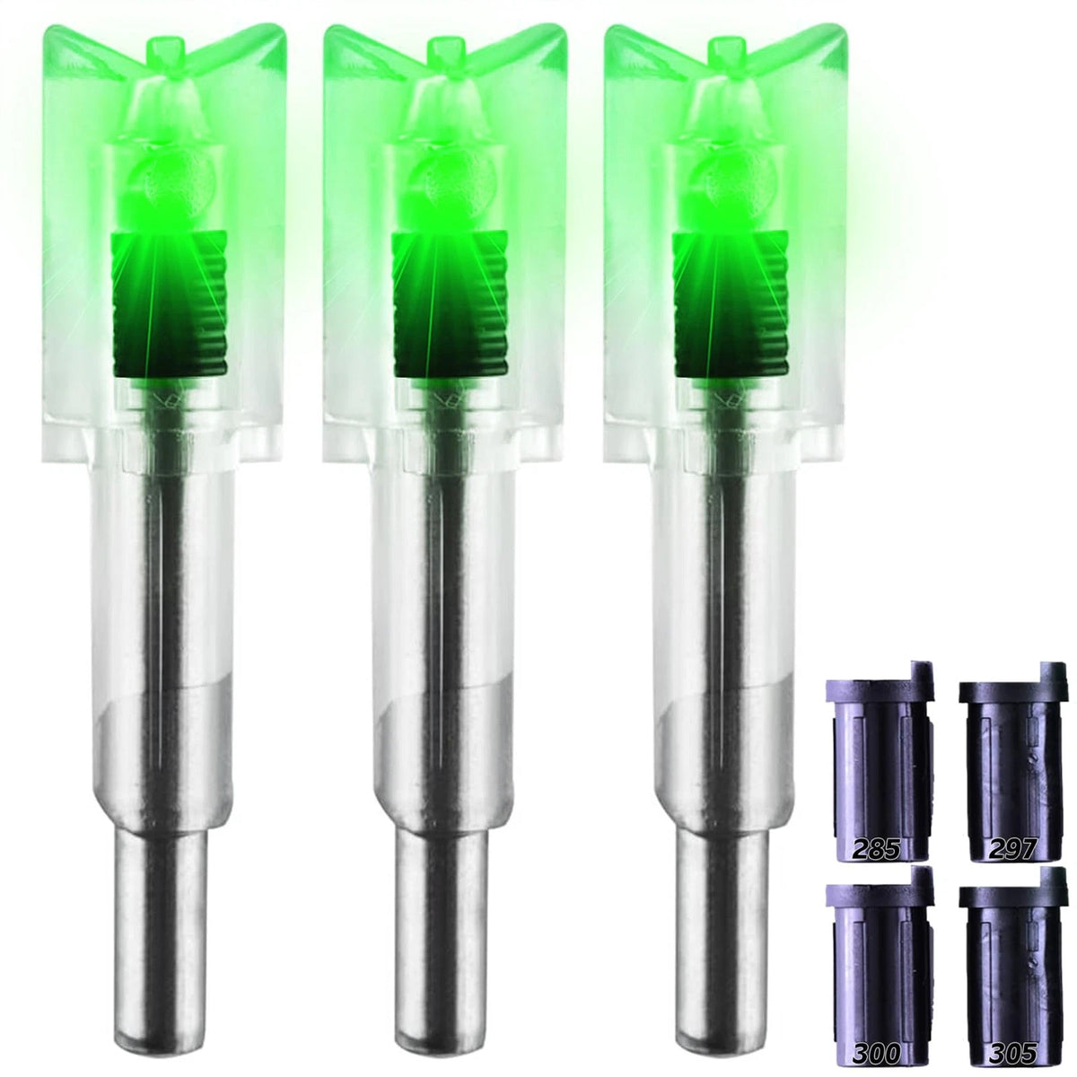 6 Pack Lighted Nocks for Crossbow Bolts with .285”/.297”/.300”/.305” Bushings