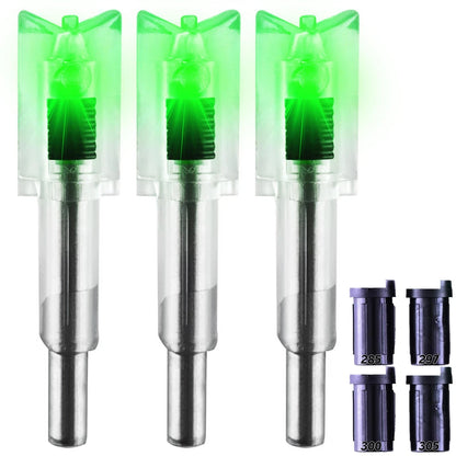 6 Pack Lighted Nocks for Crossbow Bolts with .285”/.297”/.300”/.305” Bushings