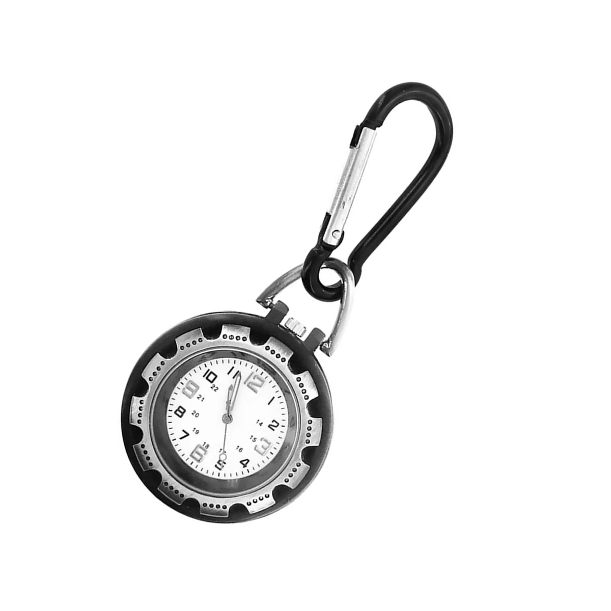 Alloy Backpack Clip-on Carabiner Quartz Pocket Watch for Hiking Climbing