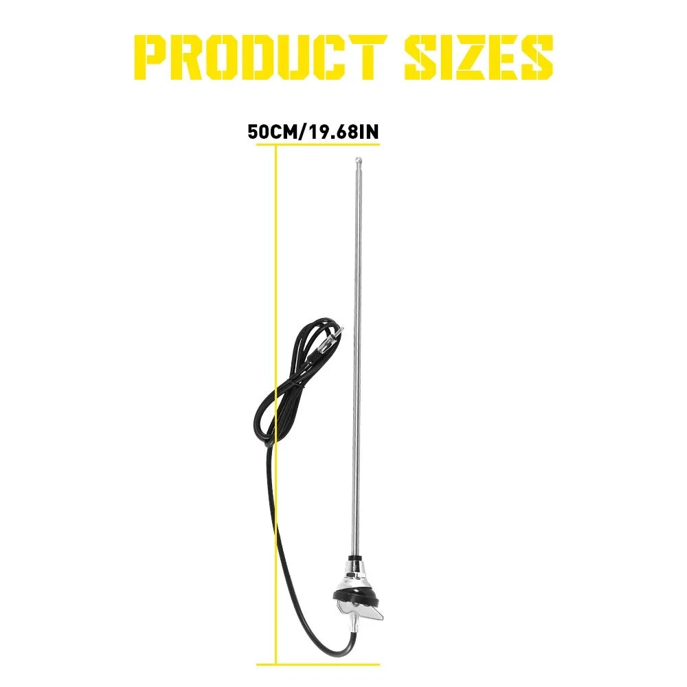 AM/FM Radio Antenna for Truck (NOS, 3-Section, Retractable, Round Base)