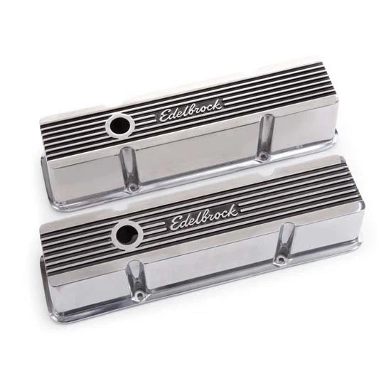 Elite Series Valve Covers Set of 2 w/Gaskets & Breathers for Small Block Chevy (9101456)