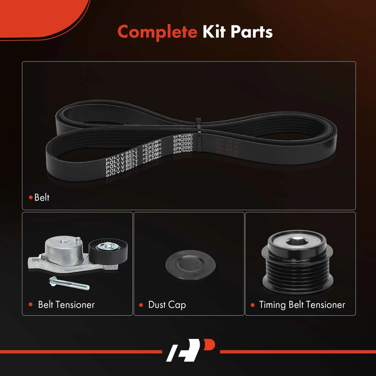 Set of 4 Serpentine Belt Drive Components for Dodge Grand Caravan