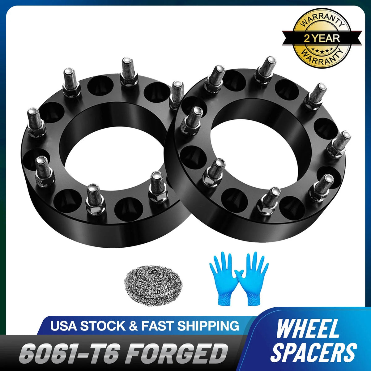 2x 2 Inch 8x180 Wheel Spacers 14x1.5 for GMC Sierra, Chevy Silverado 2500, 3500 HD (2001–2023)