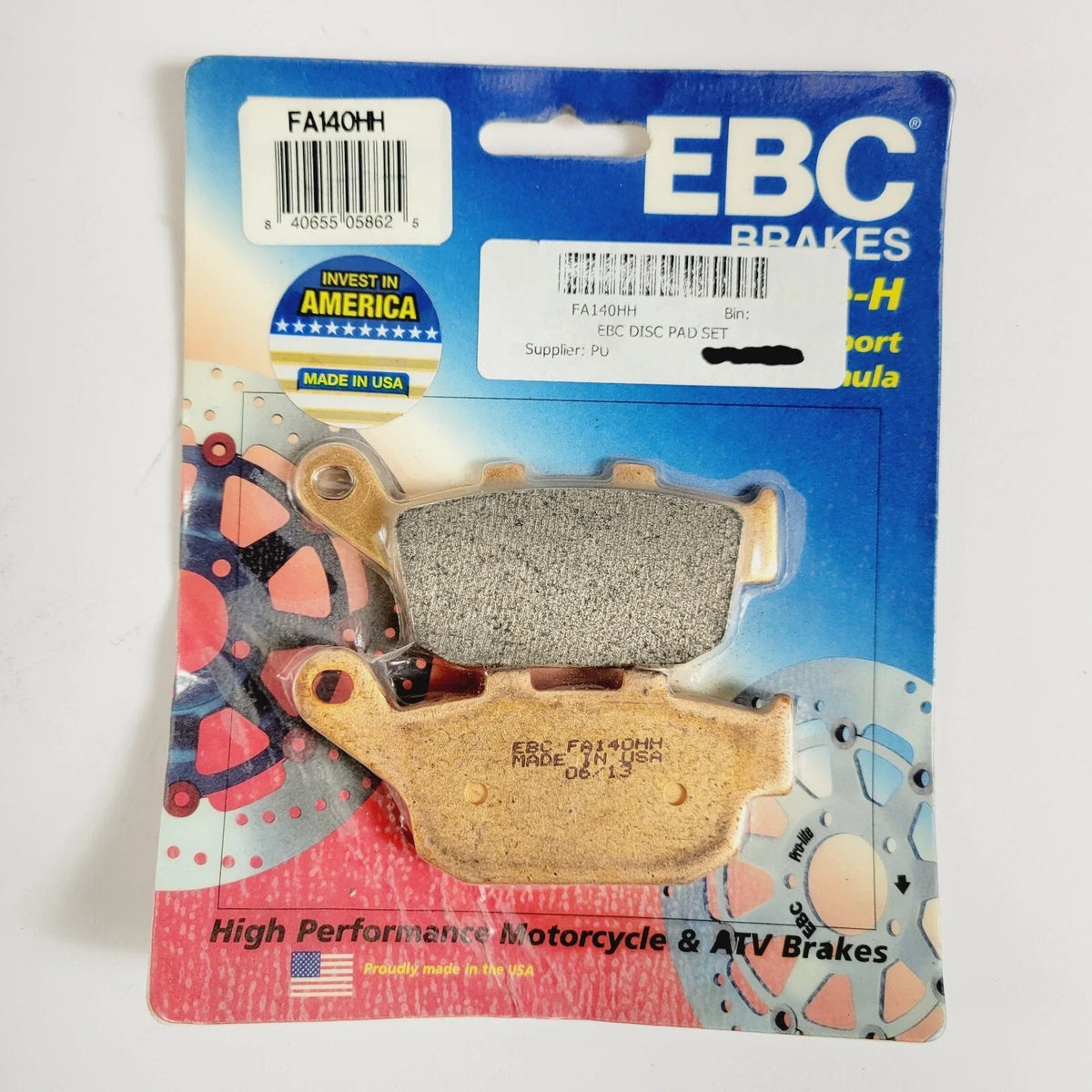 Set of 2 EBC Double-H Sintered Brake Pads for Motorcycle (Multifit FA140HH)