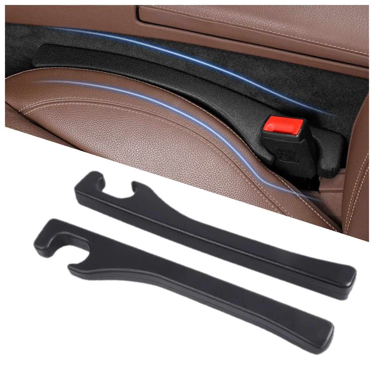 2X Car Seat Gap Filler for Universal Fit (2010–2023) PU Leather