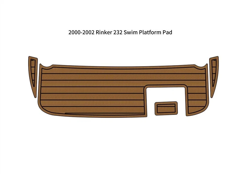 EVA Foam Swim Platform Pad for Rinker 232 (2000–2002) Faux Teak Deck Mat