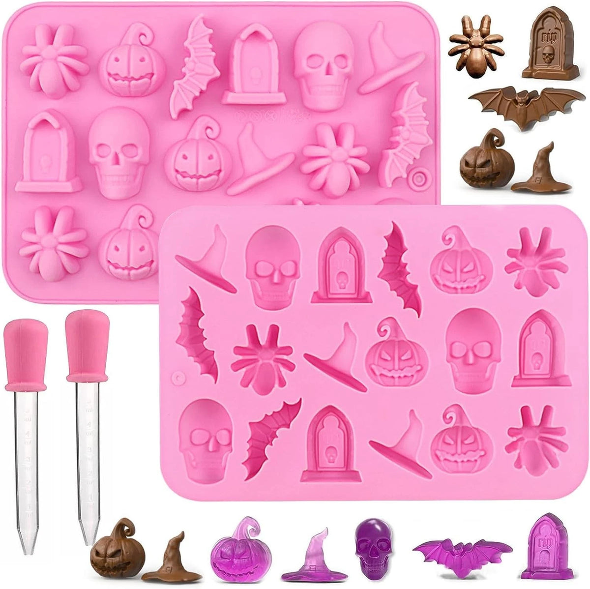 2X Silicone Chocolate Molds for Halloween