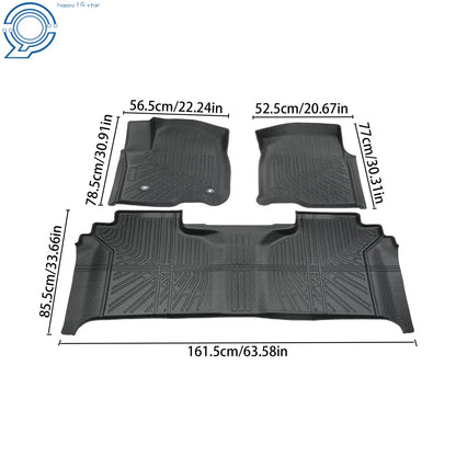 Set of 4 All Weather Floor Mats for Chevy Silverado/GMC Sierra Crew Cab (2019–2026)