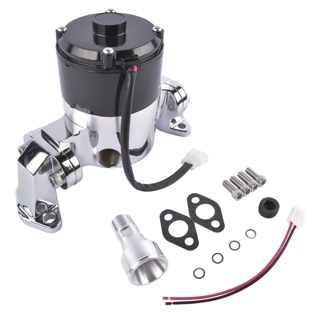 Chrome High Flow Electric Water Pump for SBC Small Block Chevy (283–400) 8010C