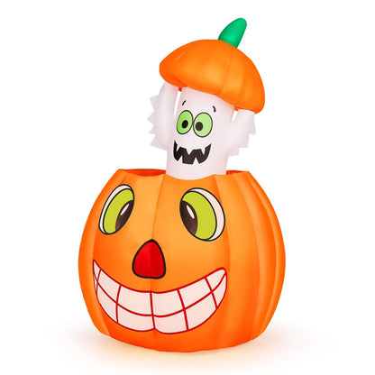 2.8FT Halloween Inflatable Pumpkin Ghost Decoration for Indoor/Outdoor Use