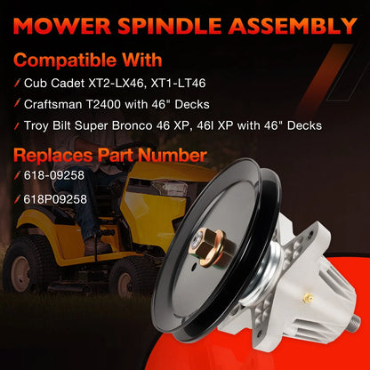 Mower Deck Spindle for Cub Cadet XT2 XT1 MTD Craftsman Troy-Bilt 46in (618P09258)