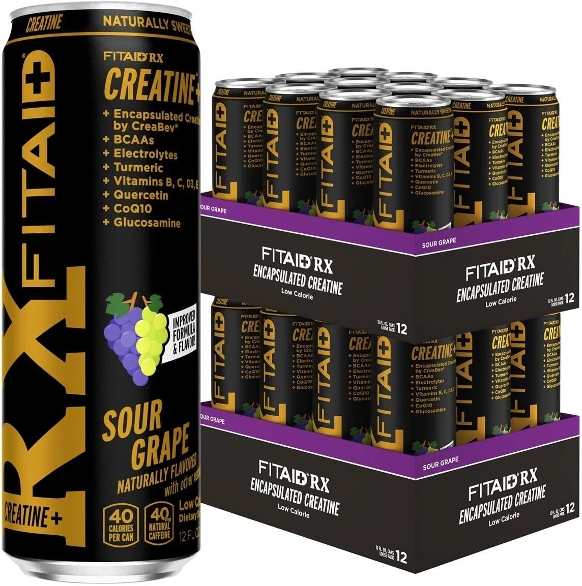 Pack of 24 Fitaid Rx Recovery Blend Energy Drink 12 Fl Oz