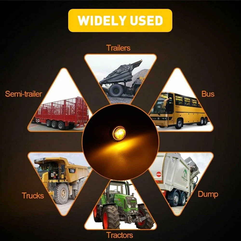 2X Amber LED Side Marker Lights for Pickup Truck Trailer (EOD)