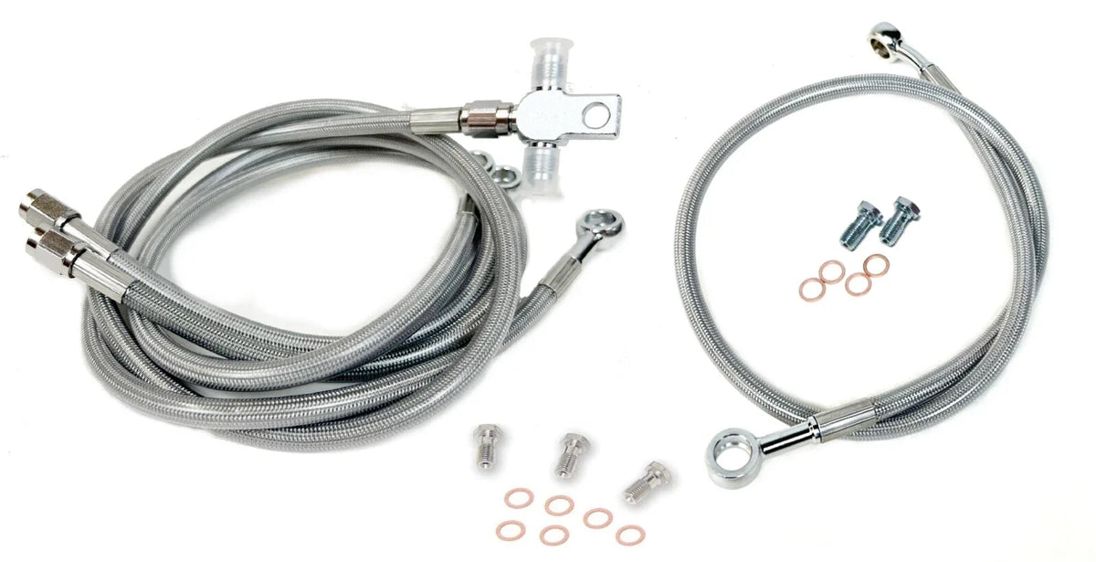 Steel Braided Brake Lines for Yamaha Banshee 350 (0" Front, +2" Rear)