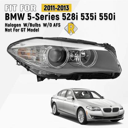 Halogen Headlight for BMW 5 Series F10 (2011–2013) Right Side, w/o AFS