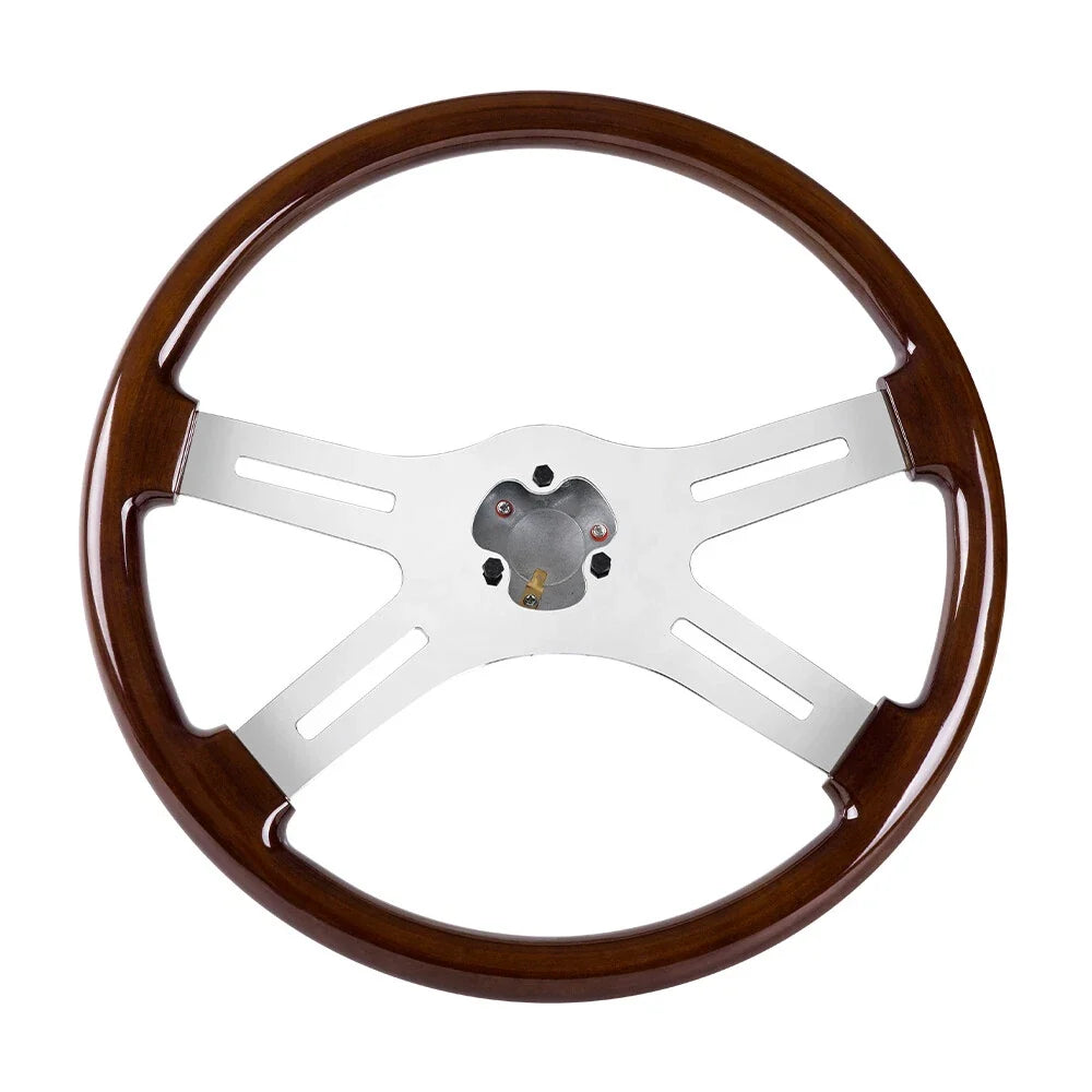 18" Aluminum Classic Wood Steering Wheel for Truck