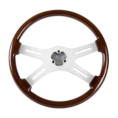 18" Aluminum Classic Wood Steering Wheel for Truck