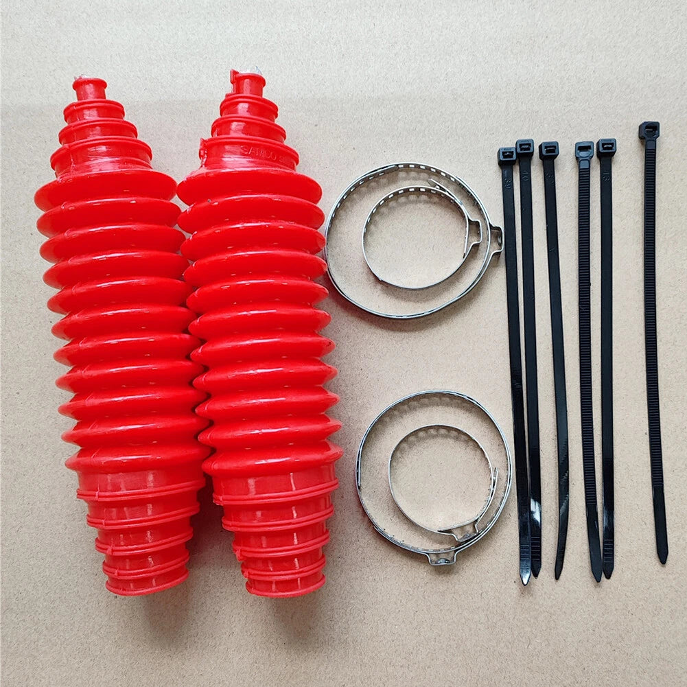 Universal Silicone Rack and Pinion Steering Boot Gaiter Kit - Red