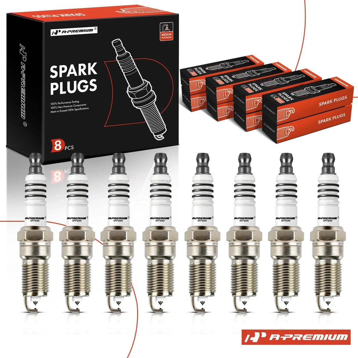 Set of 8 Iridium Platinum Spark Plugs for Ford F-150 F-250 (1997–2010)