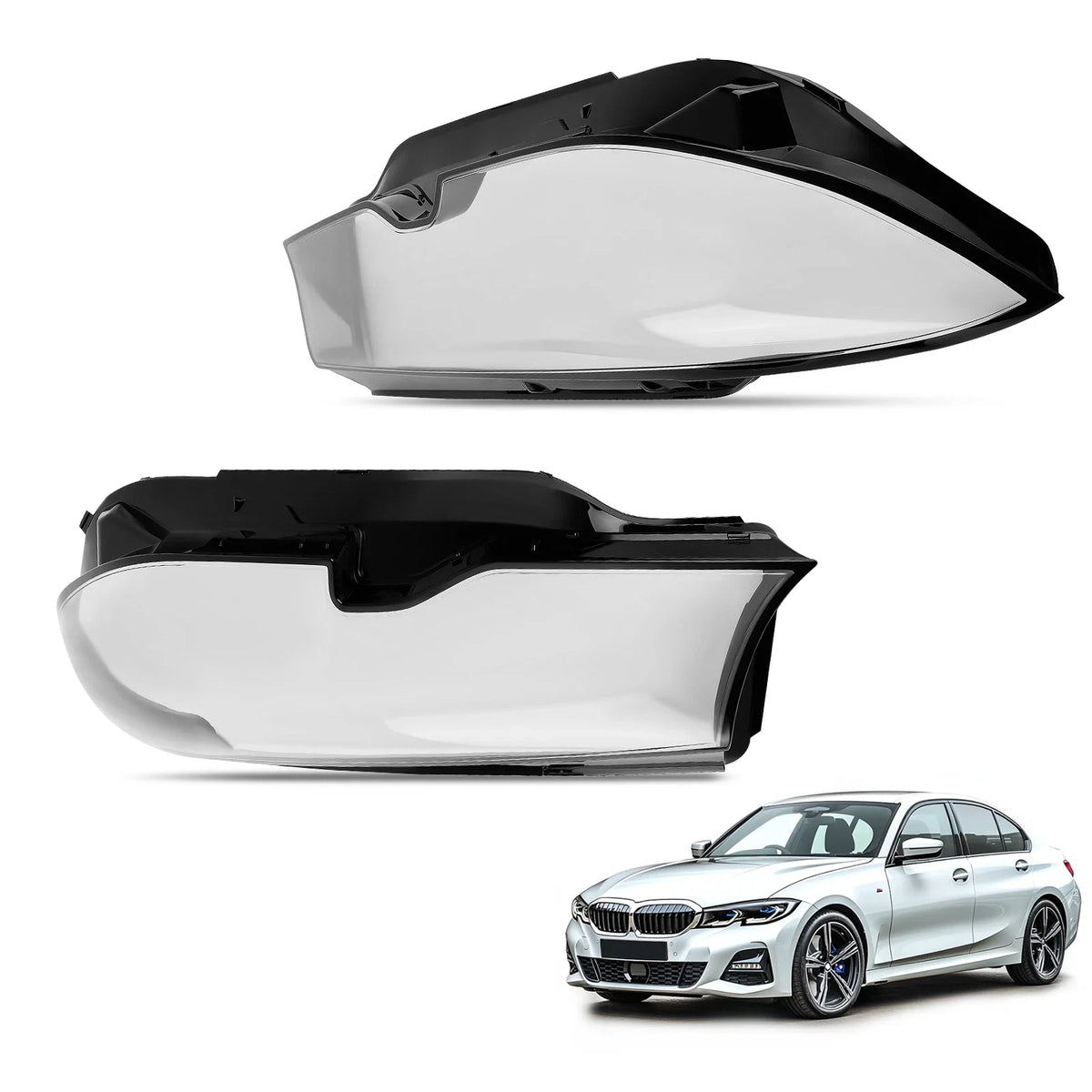 Headlight Lens Cover Shell for BMW 3 G20 (2019–2021) 63118496149 Pair