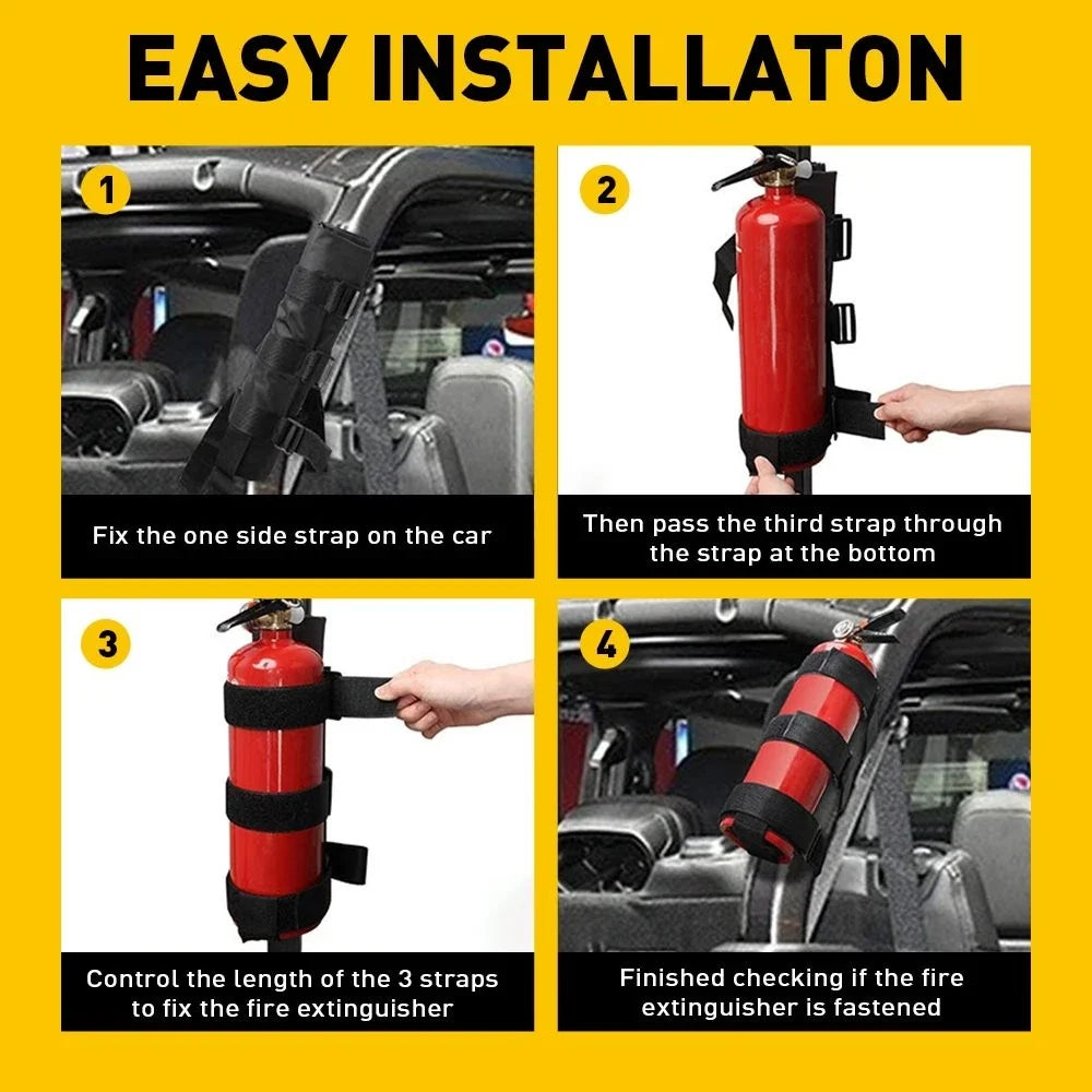 Fire Extinguisher Holder Strap for Jeep Wrangler TJ JK JL (1997–2018)