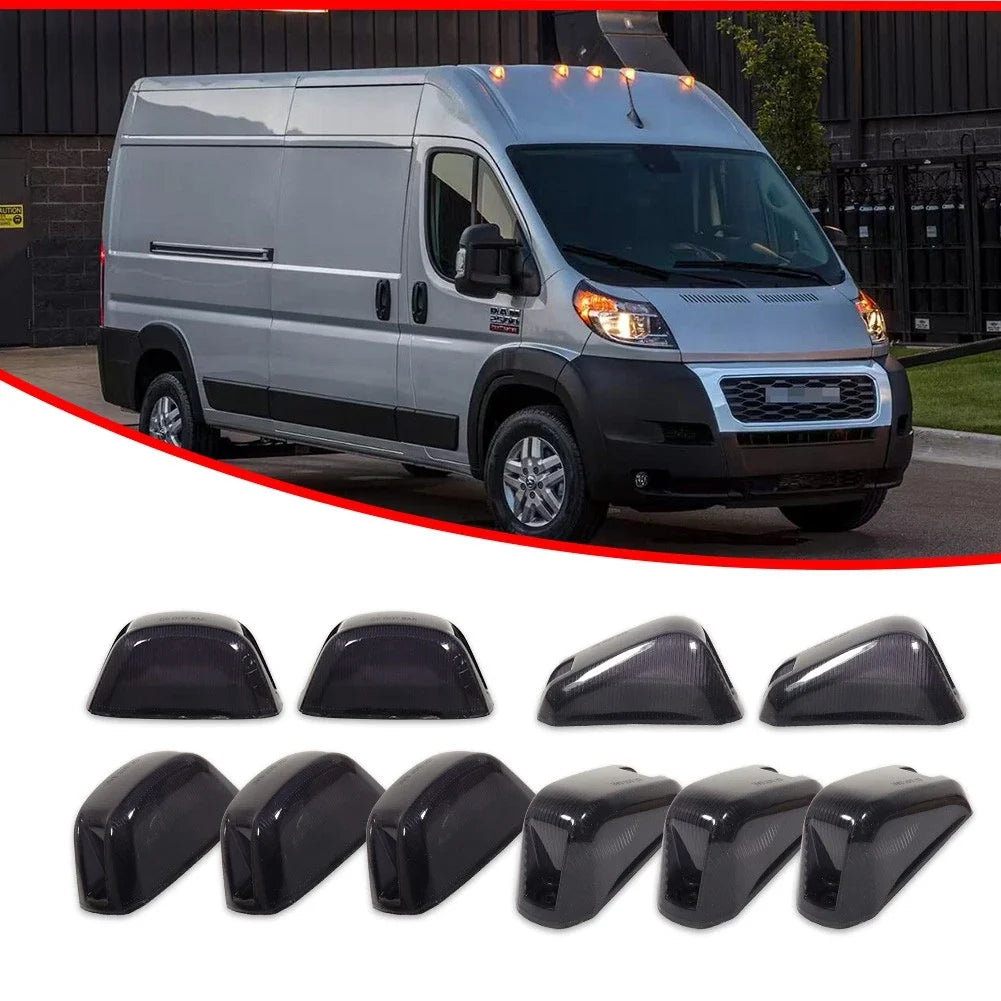 10PC Smoke Cab Roof Marker Running Lights for Ram ProMaster 1500 2500 3500 (2014–2023)