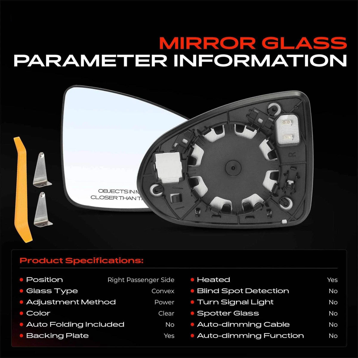 Heated Power Mirror Glass for Hyundai Sonata (2020–2024) - 87621-L0010, 87621L0010, HY1325147