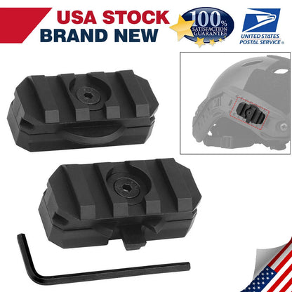 2X Tactical Helmet Side Rail Mount Adapter 360 Degree Rotation