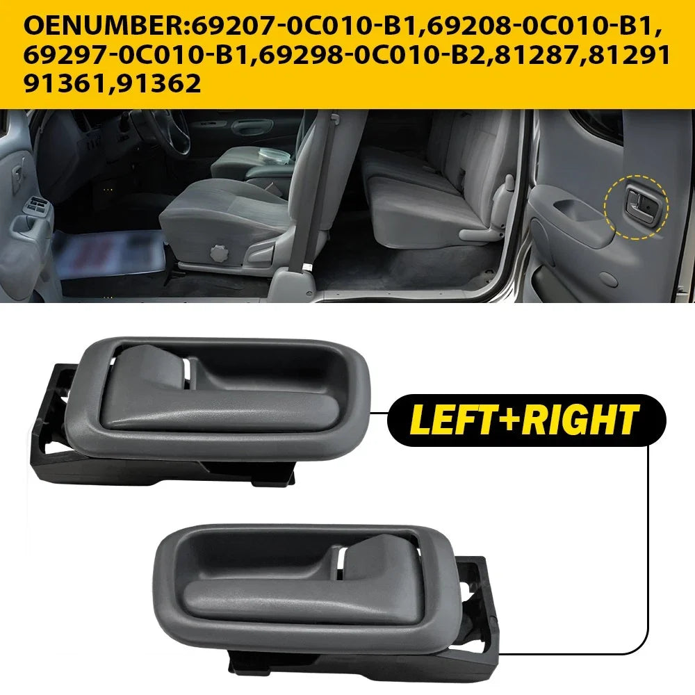 Inside Door Handle & Bezels Set of 2 for Toyota Tundra (2000–2006) Gray